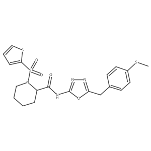 N-(5-(4-(methylthio)benzyl)-1,3,4-oxadiazol-2-yl)-1-(thiophen-2-ylsulfonyl)piperidine-2-carboxamide Structure
