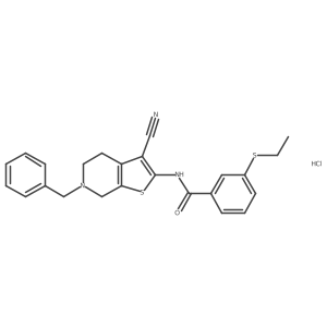 N-(6-benzyl-3-cyano-4,5,6,7-tetrahydrothieno[2,3-c]pyridin-2-yl)-3-(ethylthio)benzamide hydrochloride结构式