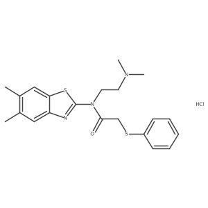 N-(2-(dimethylamino)ethyl)-N-(5,6-dimethylbenzo[d]thiazol-2-yl)-2-(phenylthio)acetamide hydrochloride Structure