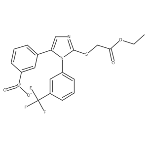 ethyl 2-((5-(3-nitrophenyl)-1-(3-(trifluoromethyl)phenyl)-1H-imidazol-2-yl)thio)acetate结构式