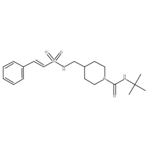 N-tert-butyl-4-{[(E)-2-phenylethenesulfonamido]methyl}piperidine-1-carboxamide结构式