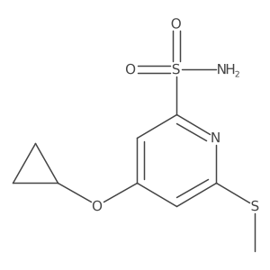 4-Cyclopropoxy-6-(methylthio)pyridine-2-sulfonamide结构式