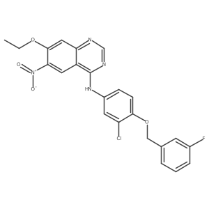 N-(3-chloro-4-((3-fluorobenzyl)oxy)phenyl)-7-ethoxy-6-nitroquinazolin-4-amine结构式
