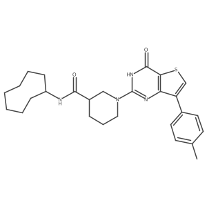N-cyclooctyl-1-(4-oxo-7-(p-tolyl)-3,4-dihydrothieno[3,2-d]pyrimidin-2-yl)piperidine-3-carboxamide结构式