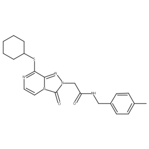 2-(8-(cyclohexylthio)-3-oxo-[1,2,4]triazolo[4,3-a]pyrazin-2(3H)-yl)-N-(4-methylbenzyl)acetamide Structure