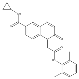 N-cyclopropyl-1-(2-((2,6-dimethylphenyl)amino)-2-oxoethyl)-2-oxo-1,2-dihydroquinoxaline-6-carboxamide结构式