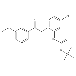 Tert-butyl (5-chloro-2-(2-(3-methoxyphenyl)-2-oxoethyl)phenyl)carbamate结构式
