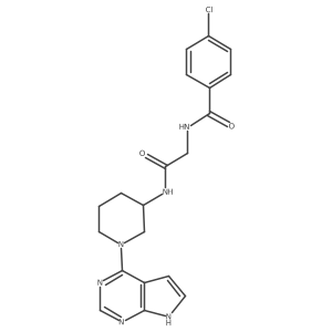 N-(2-(1-(7H-pyrrolo[2,3-d]pyrimidin-4-yl)piperidin-3-ylamino)-2-oxoethyl)-4-chlorobenzamide Structure