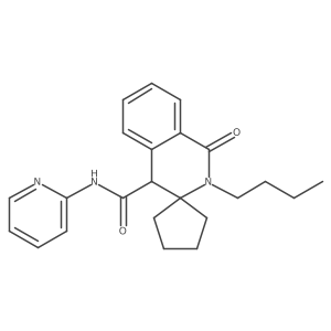 2'-butyl-1'-oxo-N-(pyridin-2-yl)-1',4'-dihydro-2'H-spiro[cyclopentane-1,3'-isoquinoline]-4'-carboxamide结构式