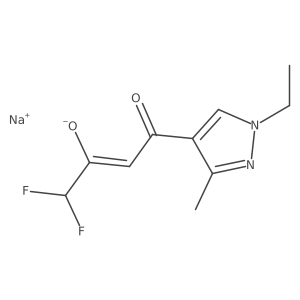 Sodium (Z)-4-(1-ethyl-3-methyl-1H-pyrazol-4-yl)-1,1-difluoro-4-oxobut-2-en-2-olate结构式