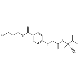 4-({[(1-cyano-1,2-dimethylpropyl)carbamoyl]methyl}amino)-N-(3-hydroxypropyl)benzamide Structure