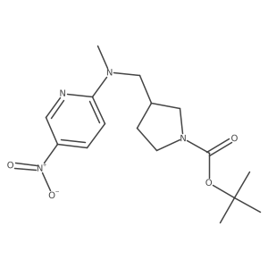 tert-Butyl 3-((methyl(5-nitropyridin-2-yl)amino)methyl)pyrrolidine-1-carboxylate Structure