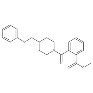 Methyl 2-(4-((pyridin-2-ylthio)methyl)piperidine-1-carbonyl)benzoate结构式