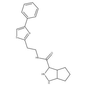 N-[2-(4-phenyl-1,3-thiazol-2-yl)ethyl]-1,2,3,3a,4,5,6,6a-octahydrocyclopenta[c]pyrazole-3-carboxamide结构式