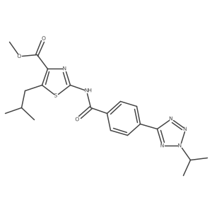 methyl 5-(2-methylpropyl)-2-[({4-[2-(propan-2-yl)-2H-tetrazol-5-yl]phenyl}carbonyl)amino]-1,3-thiazole-4-carboxylate Structure