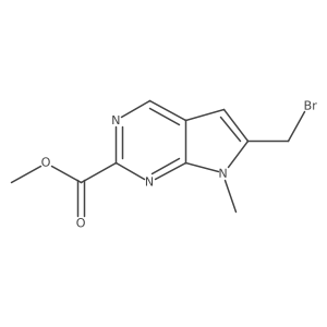 Methyl 6-(bromomethyl)-7-methyl-7H-pyrrolo[2,3-d]pyrimidine-2-carboxylate结构式