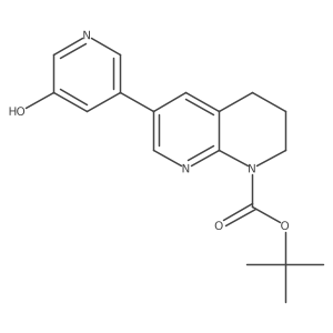 1,1-Dimethylethyl 3,4-dihydro-6-(5-hydroxy-3-pyridinyl)-1,8-naphthyridine-1(2H)-carboxylate结构式