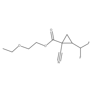 Trans-2-ethoxyethyl 1-cyano-2-(difluoromethyl)cyclopropanecarboxylate Structure