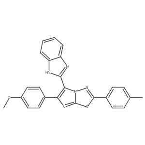 5-(1H-benzimidazol-2-yl)-6-(4-methoxyphenyl)-2-(p-tolyl)imidazo[2,1-b][1,3,4]thiadiazole结构式