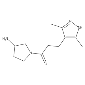 1-(3-Aminopyrrolidin-1-yl)-3-(3,5-dimethyl-1H-pyrazol-4-yl)propan-1-one Structure