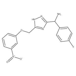 (4-Fluorophenyl)(5-((3-nitrophenoxy)methyl)-1H-1,2,4-triazol-3-yl)methanamine结构式