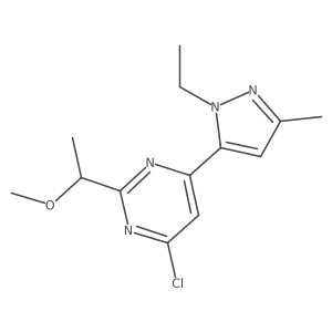 4-Chloro-6-(1-ethyl-3-methyl-1H-pyrazol-5-yl)-2-(1-methoxyethyl)pyrimidine结构式