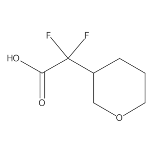 2,2-Difluoro-2-(oxan-3-yl)acetic acid结构式
