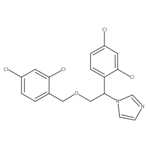 iso-Miconazole (1-[1-(2,4-Dichlorophenyl)-2-[(2,4-dichlorophenyl)methoxy]ethyl]-1H-imidazole)结构式