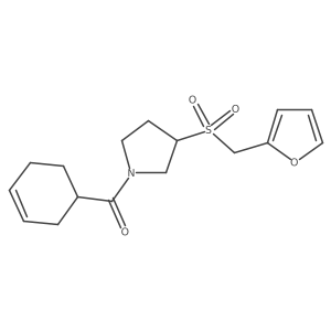 Cyclohex-3-en-1-yl(3-((furan-2-ylmethyl)sulfonyl)pyrrolidin-1-yl)methanone Structure