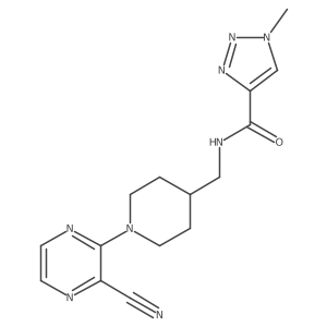 N-((1-(3-cyanopyrazin-2-yl)piperidin-4-yl)methyl)-1-methyl-1H-1,2,3-triazole-4-carboxamide结构式