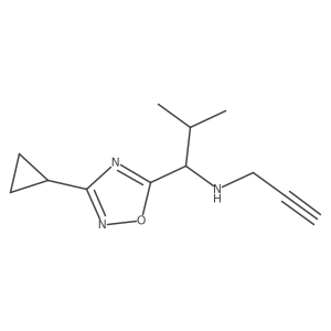 [1-(3-Cyclopropyl-1,2,4-oxadiazol-5-yl)-2-methylpropyl](prop-2-yn-1-yl)amine Structure