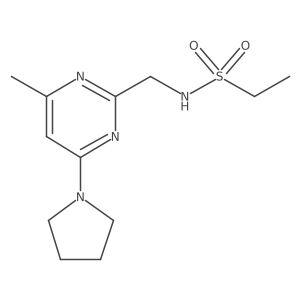 N-((4-methyl-6-(pyrrolidin-1-yl)pyrimidin-2-yl)methyl)ethanesulfonamide Structure