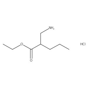Ethyl 2-(aminomethyl)pentanoate hydrochloride结构式