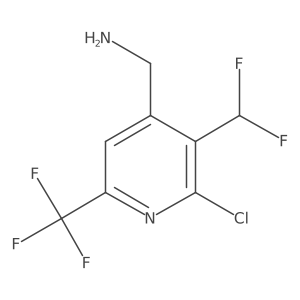 (2-Chloro-3-(difluoromethyl)-6-(trifluoromethyl)pyridin-4-yl)methanamine Structure