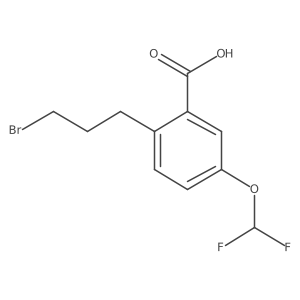 2-(3-Bromopropyl)-5-(difluoromethoxy)benzoic acid结构式
