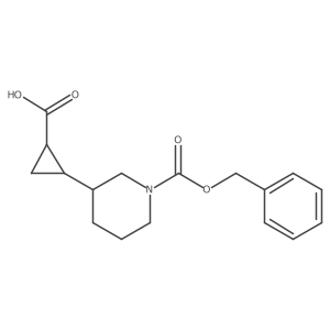 2-{1-[(Benzyloxy)carbonyl]piperidin-3-yl}cyclopropane-1-carboxylic acid Structure