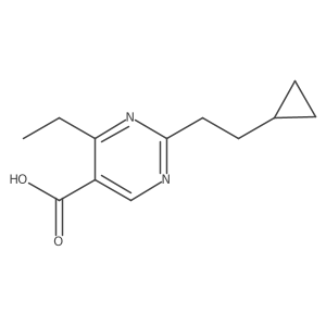 2-(2-Cyclopropylethyl)-4-ethylpyrimidine-5-carboxylic acid Structure
