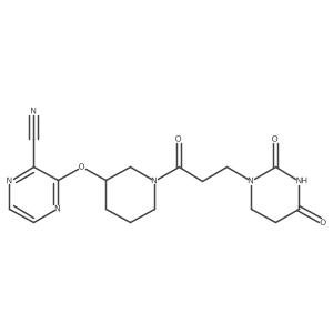 3-[1-[3-(2,4-Dioxo-1,3-diazinan-1-yl)propanoyl]piperidin-3-yl]oxypyrazine-2-carbonitrile Structure
