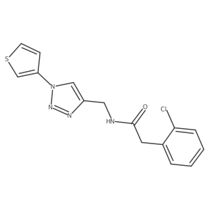 2-(2-chlorophenyl)-N-((1-(thiophen-3-yl)-1H-1,2,3-triazol-4-yl)methyl)acetamide Structure