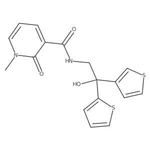 N-(2-hydroxy-2-(thiophen-2-yl)-2-(thiophen-3-yl)ethyl)-1-methyl-2-oxo-1,2-dihydropyridine-3-carboxamide结构式