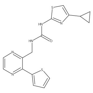 1-(4-Cyclopropylthiazol-2-yl)-3-((3-(thiophen-2-yl)pyrazin-2-yl)methyl)urea Structure