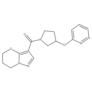 (6,7-dihydro-5H-pyrazolo[5,1-b][1,3]oxazin-3-yl)(3-(pyridazin-3-yloxy)pyrrolidin-1-yl)methanone结构式