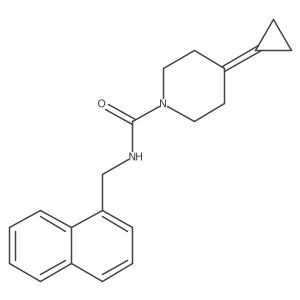 4-cyclopropylidene-N-(naphthalen-1-ylmethyl)piperidine-1-carboxamide结构式