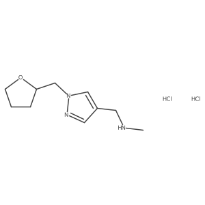 methyl({1-[(oxolan-2-yl)methyl]-1H-pyrazol-4-yl}methyl)amine dihydrochloride结构式