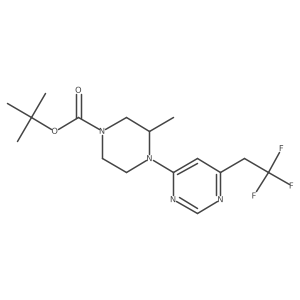 tert-butyl (3S)-3-methyl-4-[6-(2,2,2-trifluoroethyl)pyrimidin-4-yl]piperazine-1-carboxylate结构式
