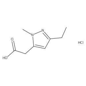2-(3-Ethyl-1-methyl-1H-pyrazol-5-yl)acetic acid hydrochloride Structure