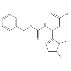 (3R)-3-{[(benzyloxy)carbonyl]amino}-3-(1,5-dimethyl-1H-imidazol-2-yl)propanoic acid结构式