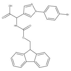 2-[1-(4-bromophenyl)-1H-pyrazol-4-yl]-2-({[(9H-fluoren-9-yl)methoxy]carbonyl}amino)acetic acid结构式