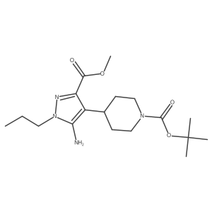 tert-butyl 4-[5-amino-3-(methoxycarbonyl)-1-propyl-1H-pyrazol-4-yl]piperidine-1-carboxylate Structure