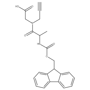 2-[(2S)-2-({[(9H-fluoren-9-yl)methoxy]carbonyl}amino)-N-(prop-2-yn-1-yl)propanamido]acetic acid结构式